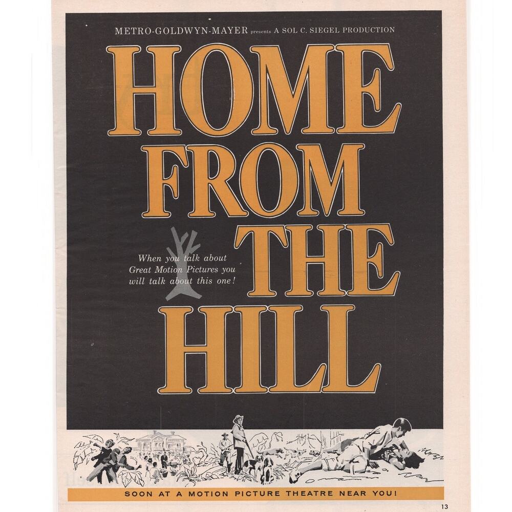 Home From the Hill Movie Magazine Advertisement 1960 MGM Film Western Mitchum